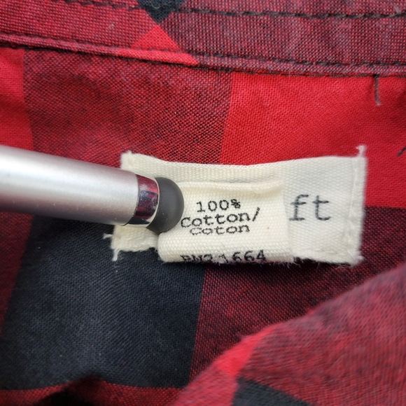 Foxcroft Womens Button Up Check Blouse Red Black Size 10 - Picture 6 of 12